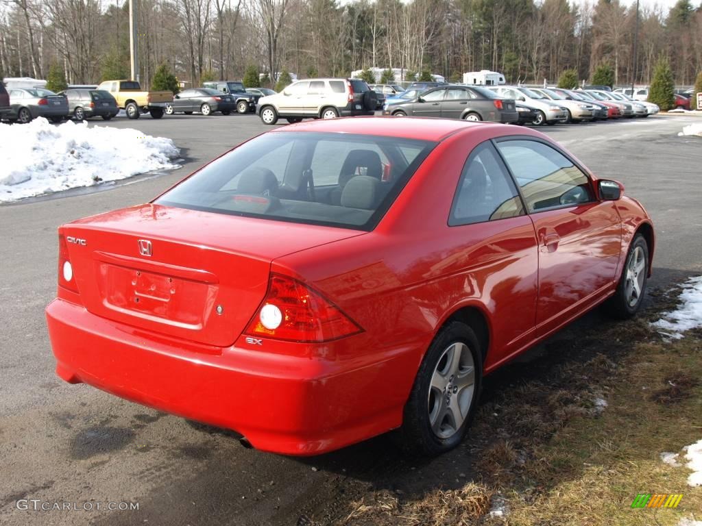 2005 Civic EX Coupe - Rallye Red / Black photo #4
