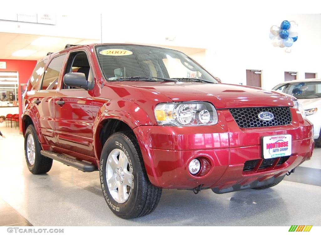 2007 Escape XLT V6 4WD - Redfire Metallic / Ebony photo #9