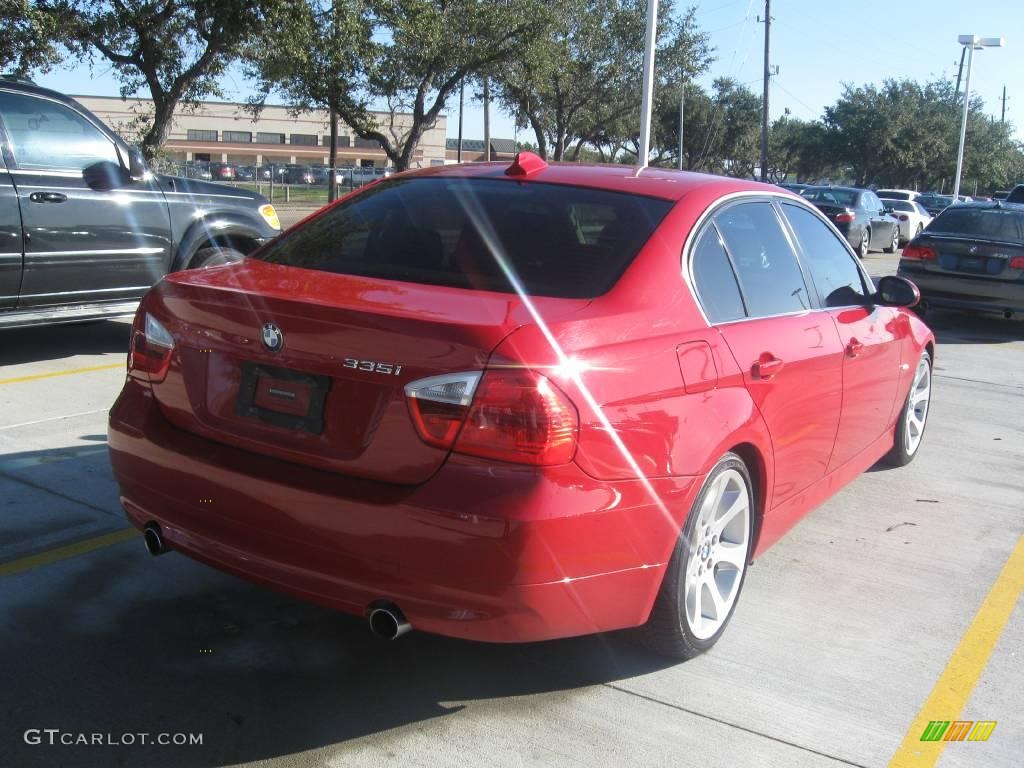 2007 3 Series 335i Sedan - Crimson Red / Beige photo #3