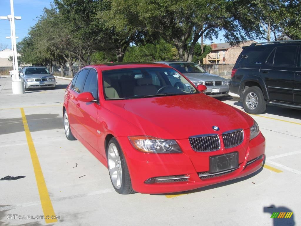 2007 3 Series 335i Sedan - Crimson Red / Beige photo #4