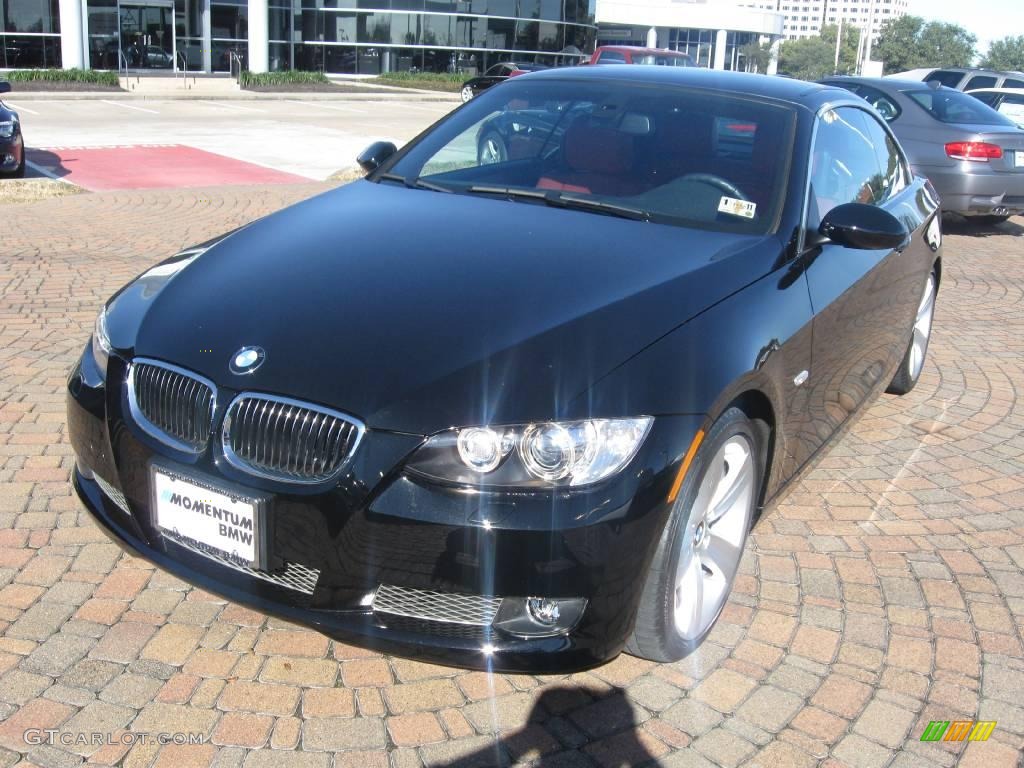 2007 3 Series 335i Convertible - Jet Black / Coral Red/Black photo #3