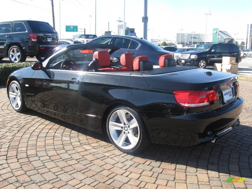 2007 3 Series 335i Convertible - Jet Black / Coral Red/Black photo #16