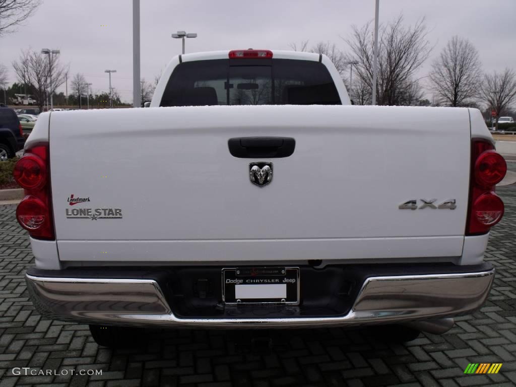 2007 Ram 3500 Lone Star Quad Cab 4x4 - Bright White / Medium Slate Gray photo #4