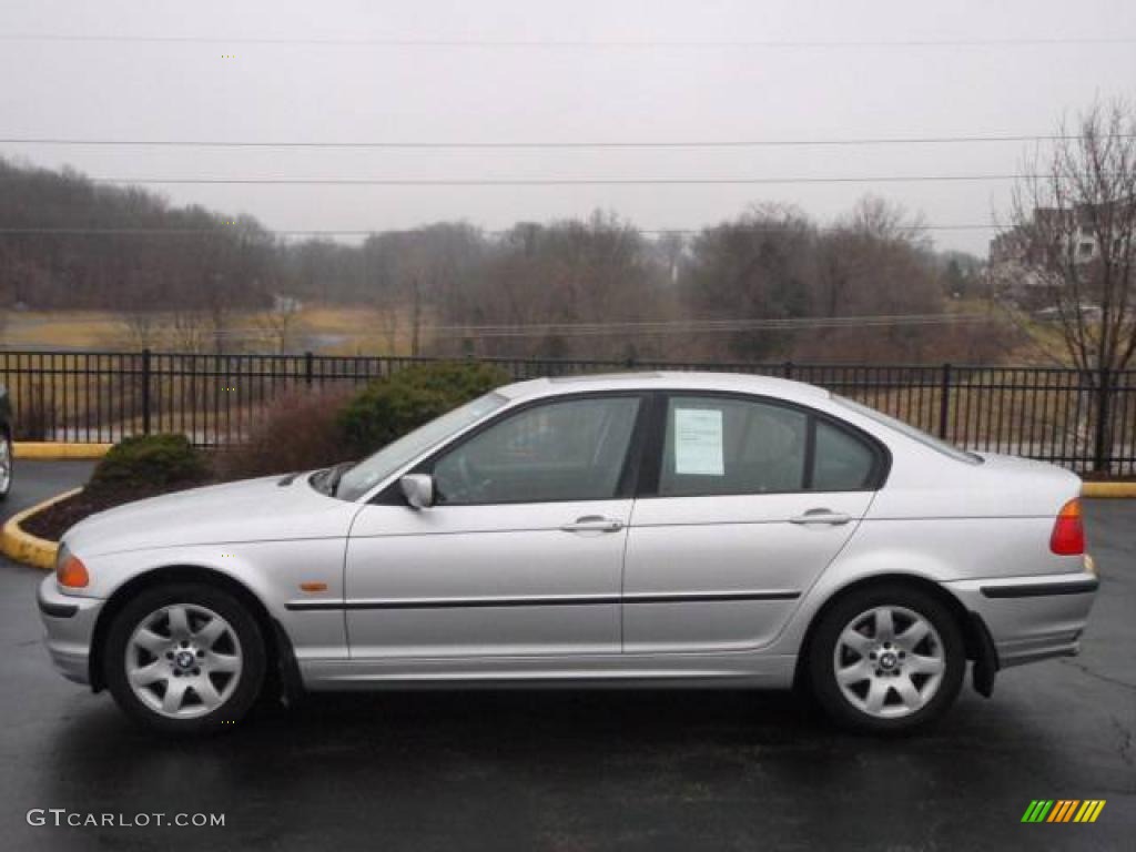 2001 3 Series 325i Sedan - Titanium Silver Metallic / Black photo #2