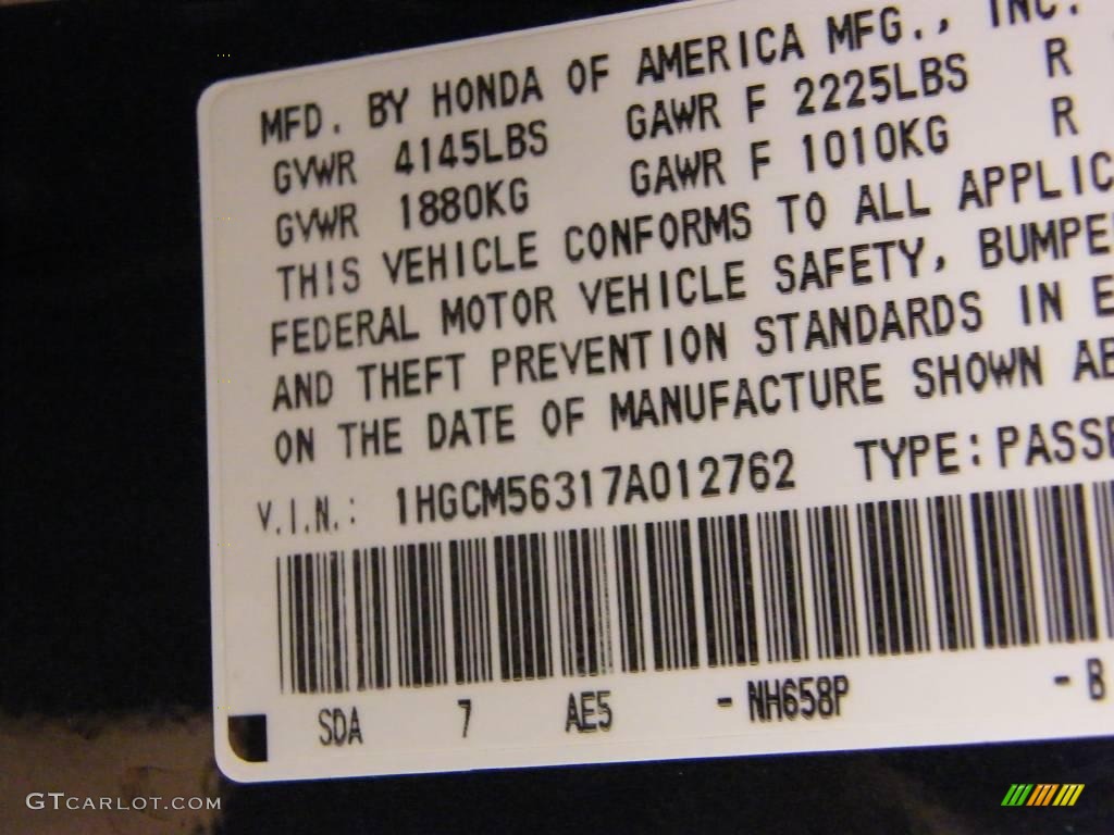 2007 Accord SE Sedan - Graphite Pearl / Gray photo #30