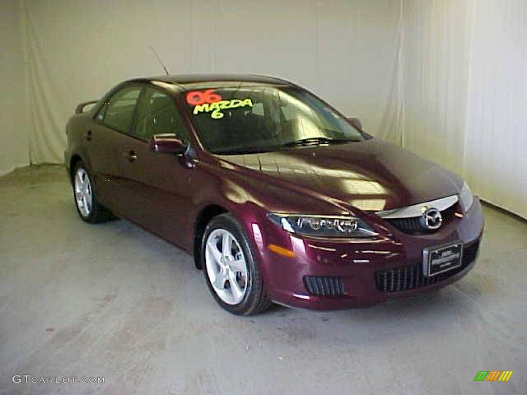 2006 MAZDA6 s Sedan - Dark Cherry Metallic / Black photo #1