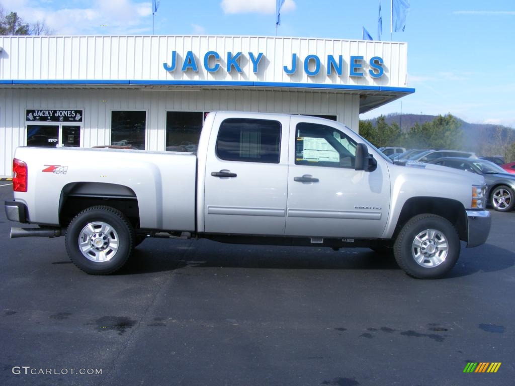 2010 Silverado 2500HD LT Crew Cab 4x4 - Sheer Silver Metallic / Ebony photo #1