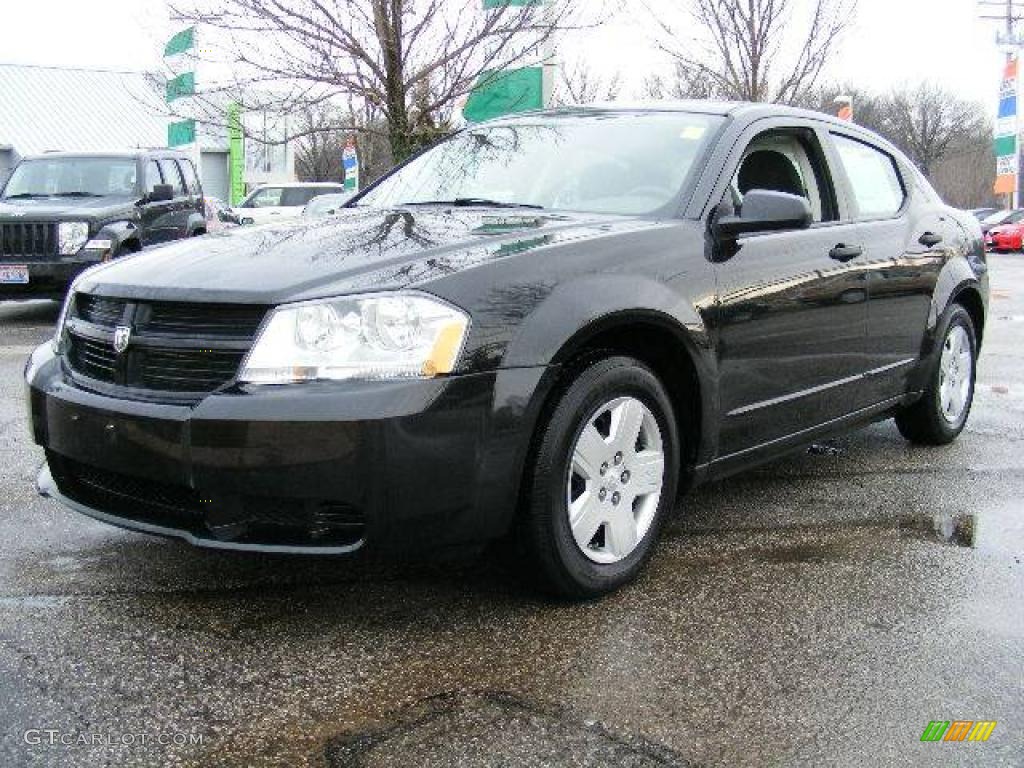 2008 Avenger SE - Brilliant Black Crystal Pearl / Dark Slate Gray/Light Slate Gray photo #1