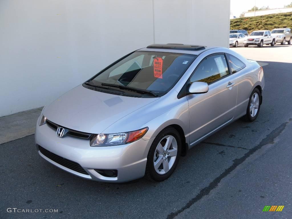 2006 Civic EX Coupe - Alabaster Silver Metallic / Black photo #1