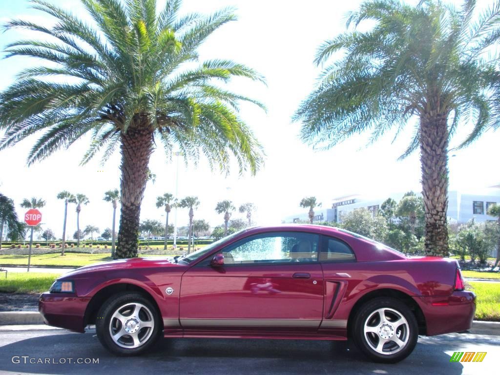 40th Anniversary Crimson Red Metallic 2004 Ford Mustang V6 Coupe Exterior Photo #25167368