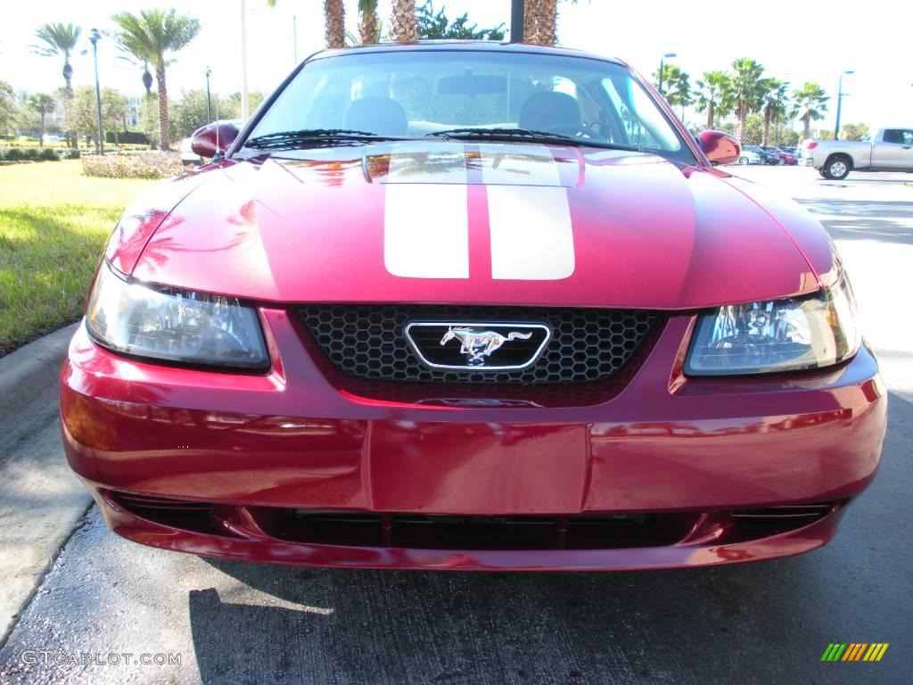 2004 Mustang V6 Coupe - 40th Anniversary Crimson Red Metallic / Medium Parchment photo #3