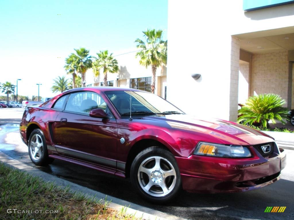 40th Anniversary Crimson Red Metallic 2004 Ford Mustang V6 Coupe Exterior Photo #25167408