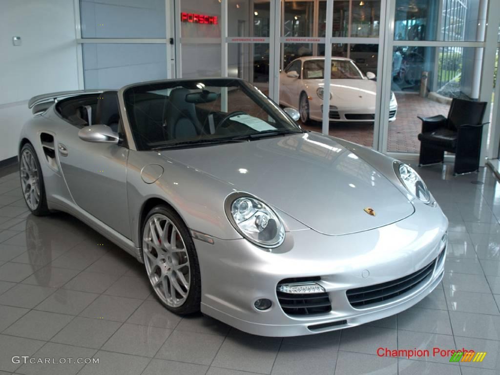 2008 911 Turbo Cabriolet - Arctic Silver Metallic / Black photo #2