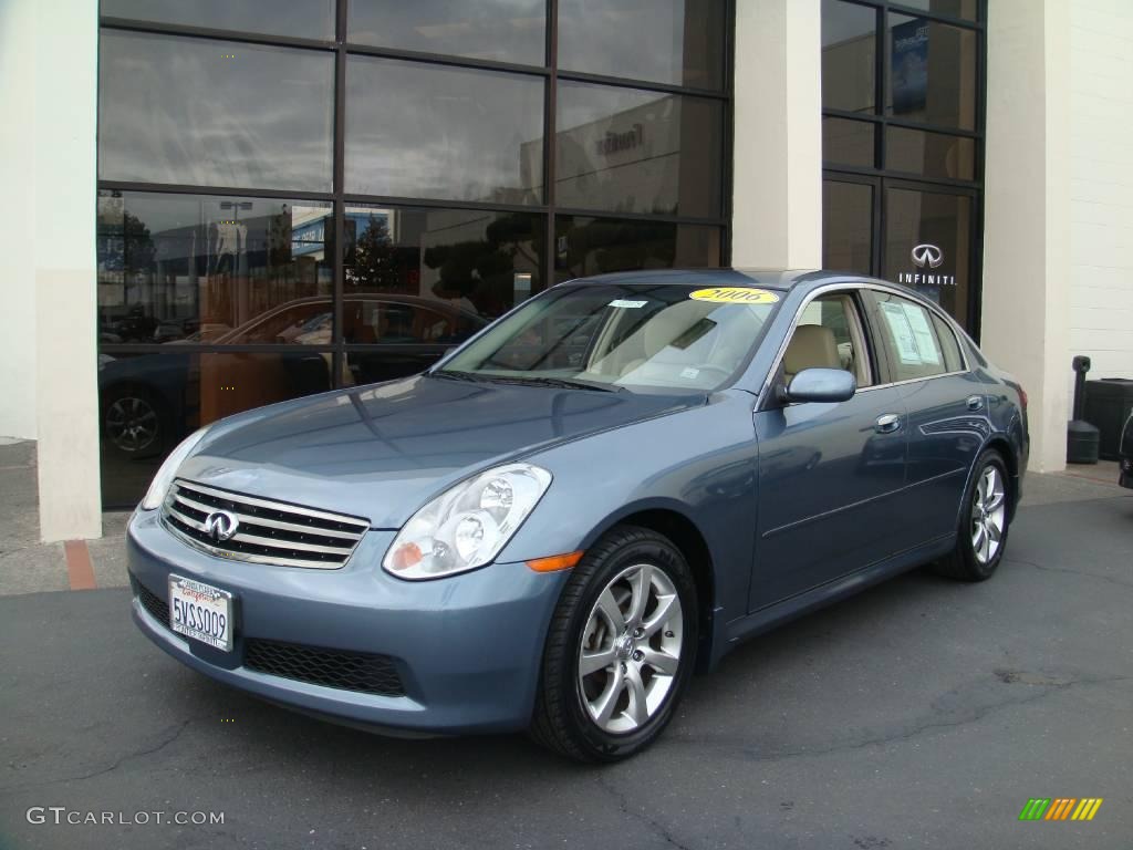 2006 G 35 Sedan - Lakeshore Slate Blue Metallic / Stone photo #1