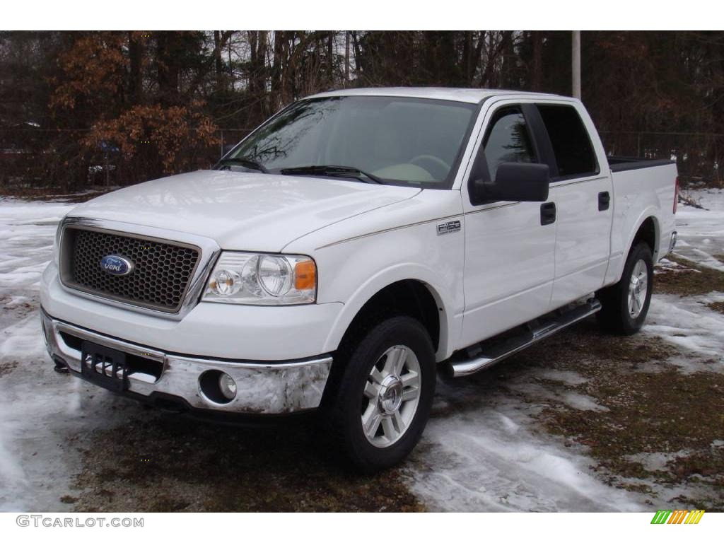 2006 F150 Lariat SuperCrew 4x4 - Oxford White / Castano Brown Leather photo #6