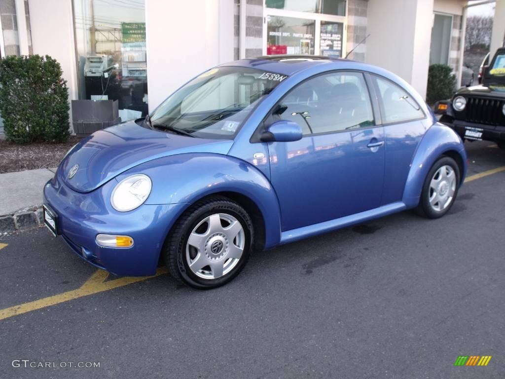 2001 New Beetle GLS Coupe - Techno Blue Pearl / Black photo #2