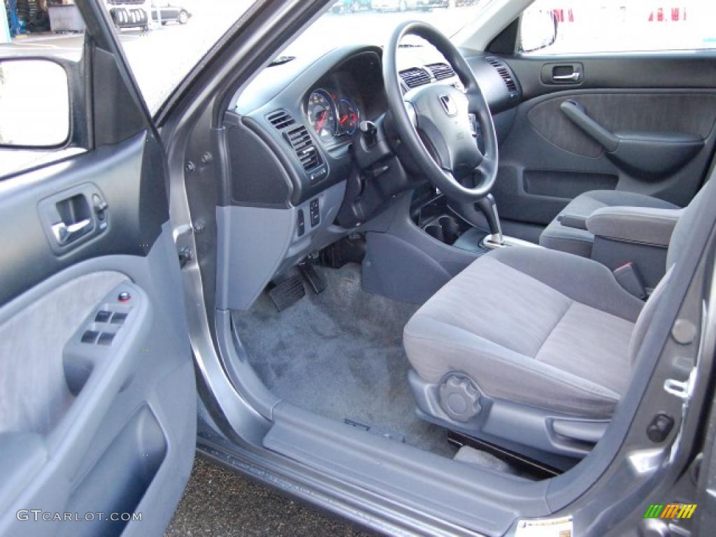 2005 Civic LX Sedan - Magnesium Metallic / Gray photo #16