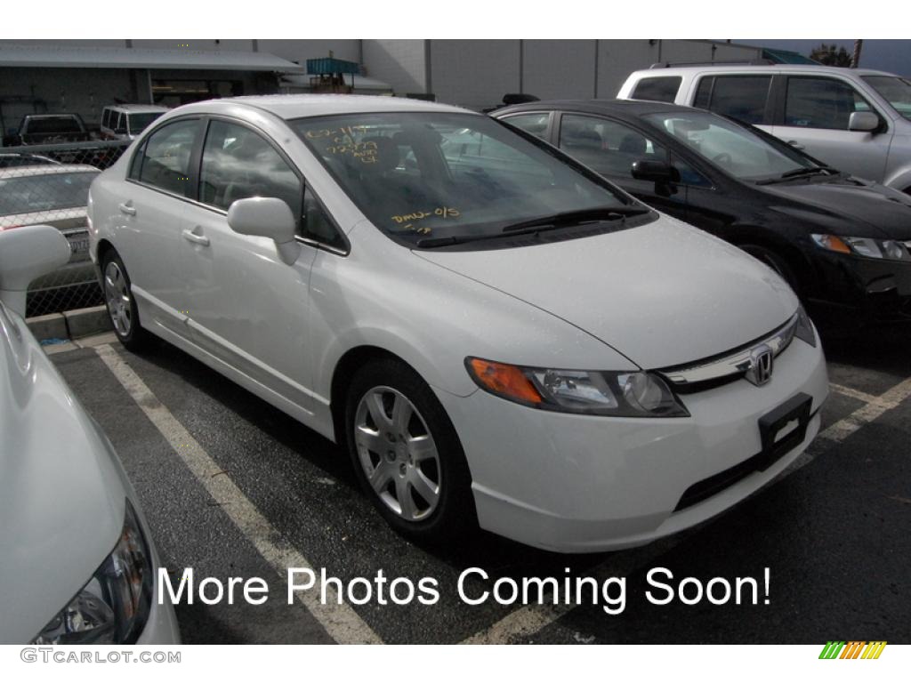 2007 Civic LX Sedan - Taffeta White / Ivory photo #1