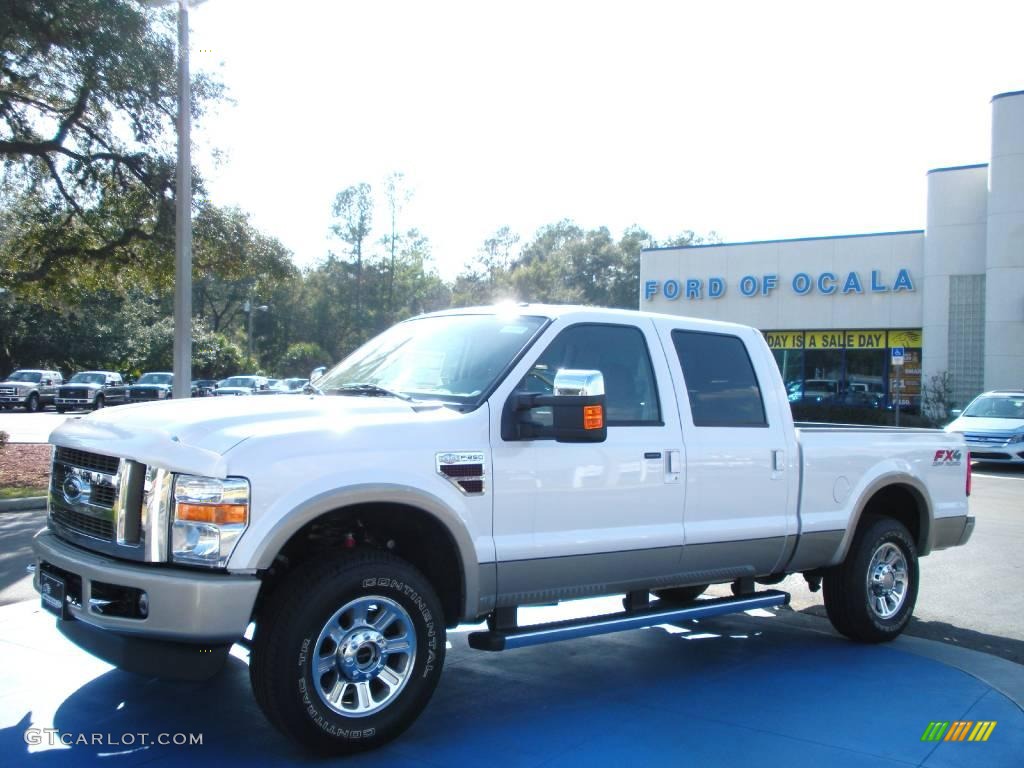 2010 F250 Super Duty King Ranch Crew Cab 4x4 - Oxford White / Chaparral Leather photo #1