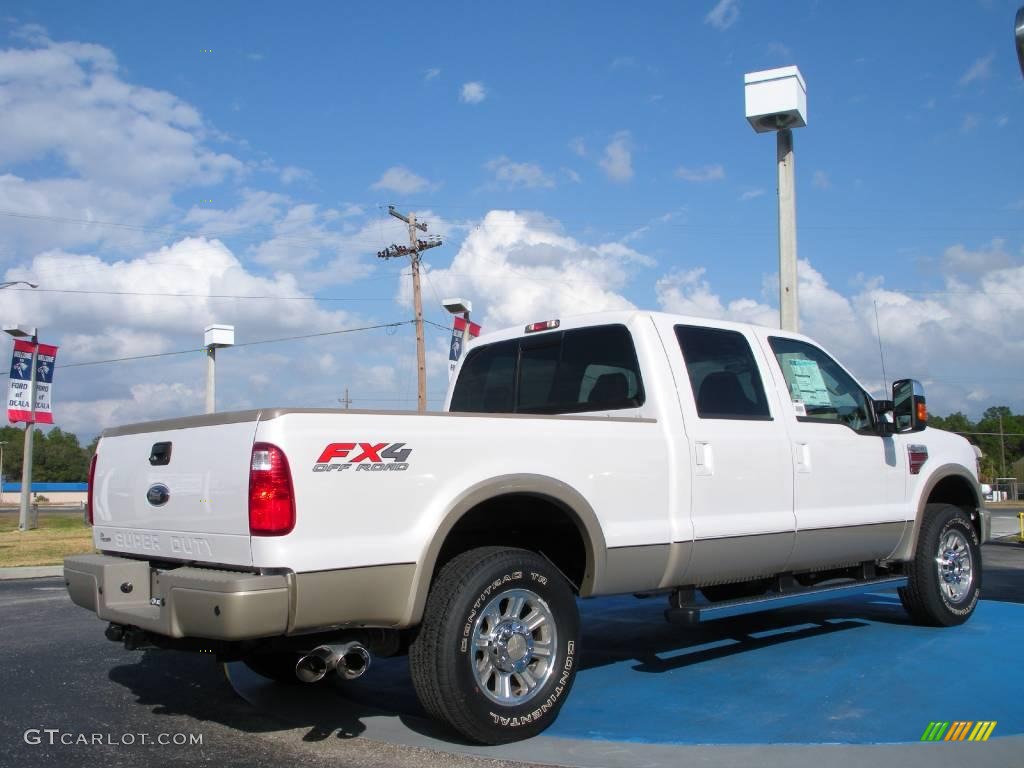 2010 F250 Super Duty King Ranch Crew Cab 4x4 - Oxford White / Chaparral Leather photo #3