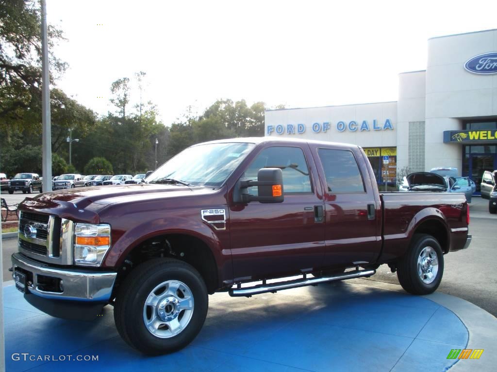 2010 F250 Super Duty XLT Crew Cab 4x4 - Royal Red Metallic / Medium Stone photo #1