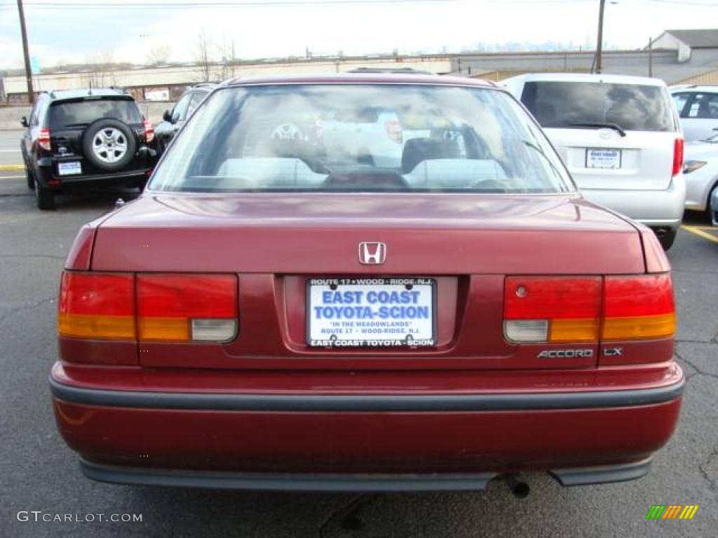 1993 Accord LX Sedan - Bordeaux Red Pearl / Gray photo #4