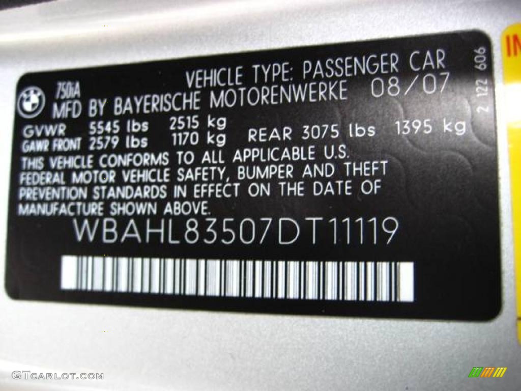 2007 7 Series 750i Sedan - Titanium Silver Metallic / Black photo #26