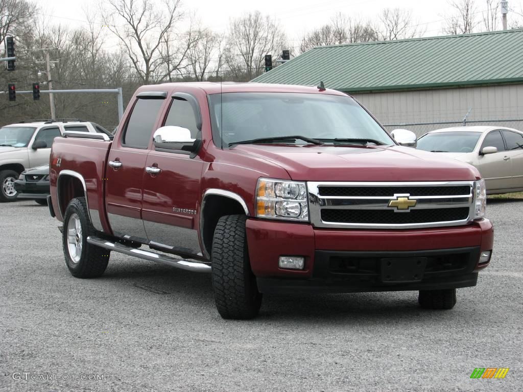 2007 Silverado 1500 LTZ Crew Cab 4x4 - Sport Red Metallic / Light Titanium/Ebony Black photo #3