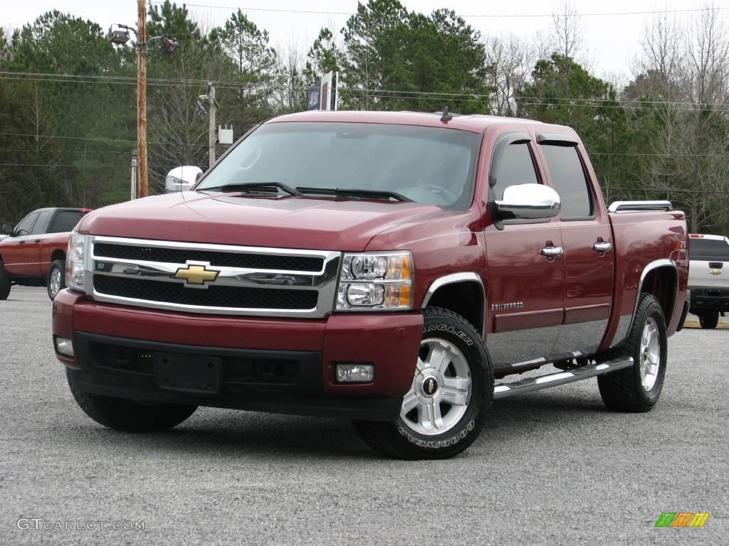 2007 Silverado 1500 LTZ Crew Cab 4x4 - Sport Red Metallic / Light Titanium/Ebony Black photo #4