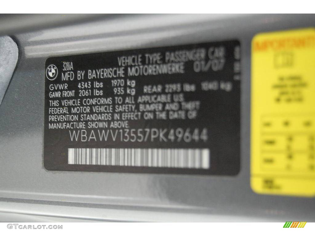 2007 3 Series 328i Coupe - Space Gray Metallic / Black photo #17
