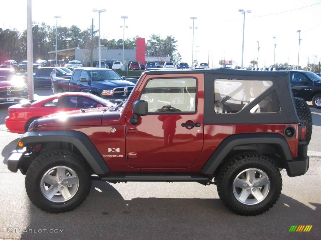 2009 Wrangler X 4x4 - Flame Red / Dark Khaki/Medium Khaki photo #4