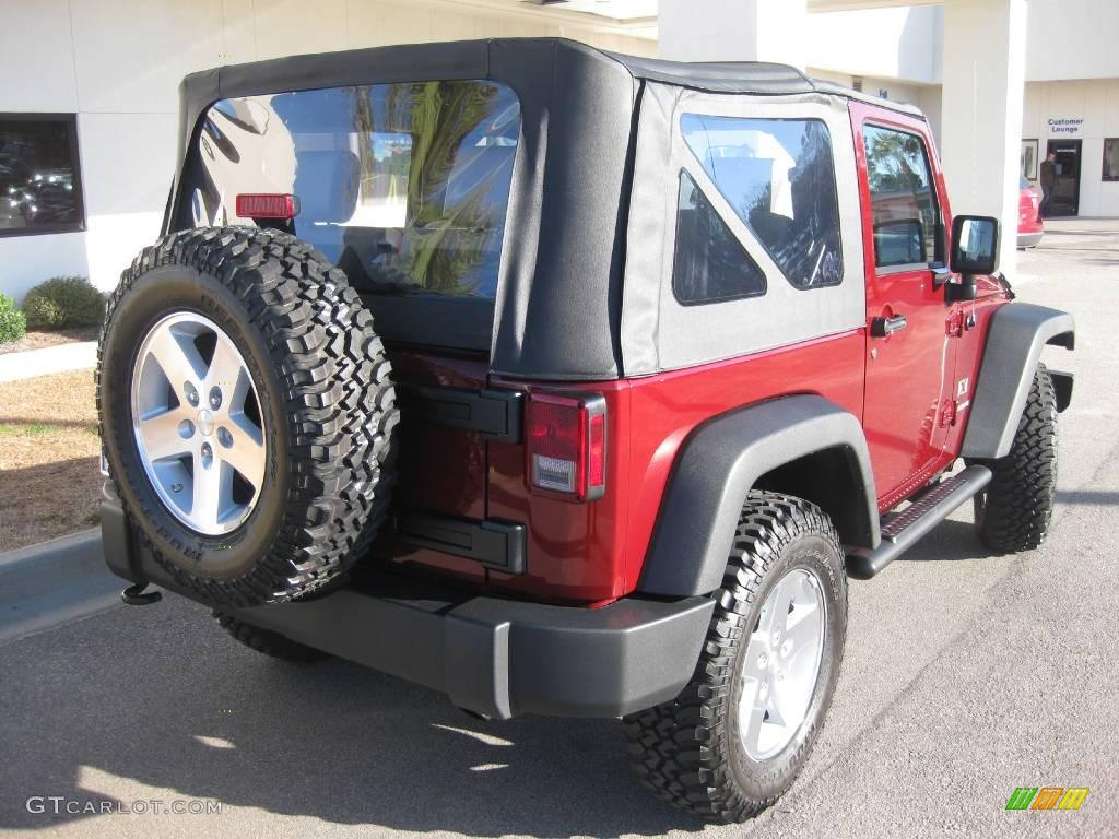 2009 Wrangler X 4x4 - Flame Red / Dark Khaki/Medium Khaki photo #7