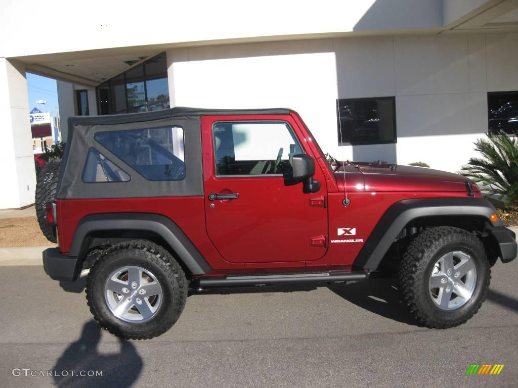 2009 Wrangler X 4x4 - Flame Red / Dark Khaki/Medium Khaki photo #8