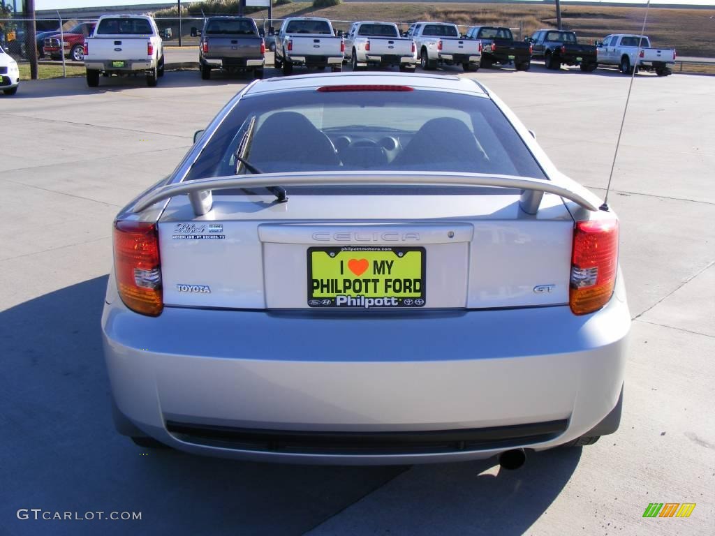 2000 Celica GT - Liquid Silver Metallic / Black/Blue photo #4