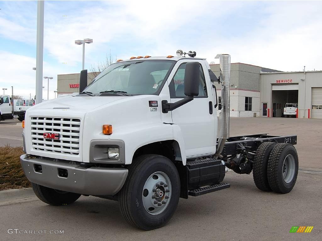 2009 C Series Topkick C7500 Regular Cab Chassis - Summit White / Dark Pewter photo #1