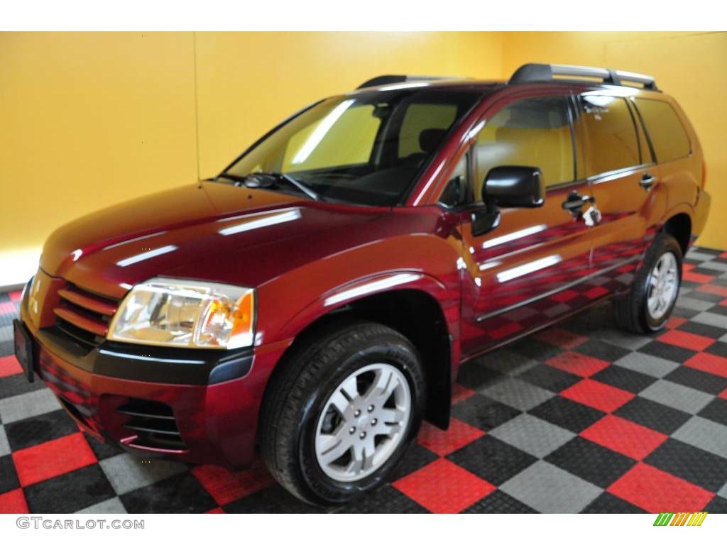 2004 Endeavor LS AWD - Ultra Red Pearl / Charcoal Gray photo #3