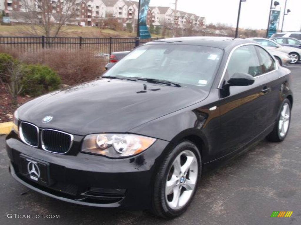 2008 1 Series 128i Coupe - Jet Black / Black photo #1