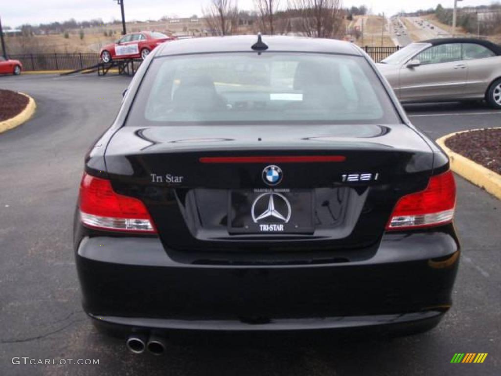 2008 1 Series 128i Coupe - Jet Black / Black photo #12