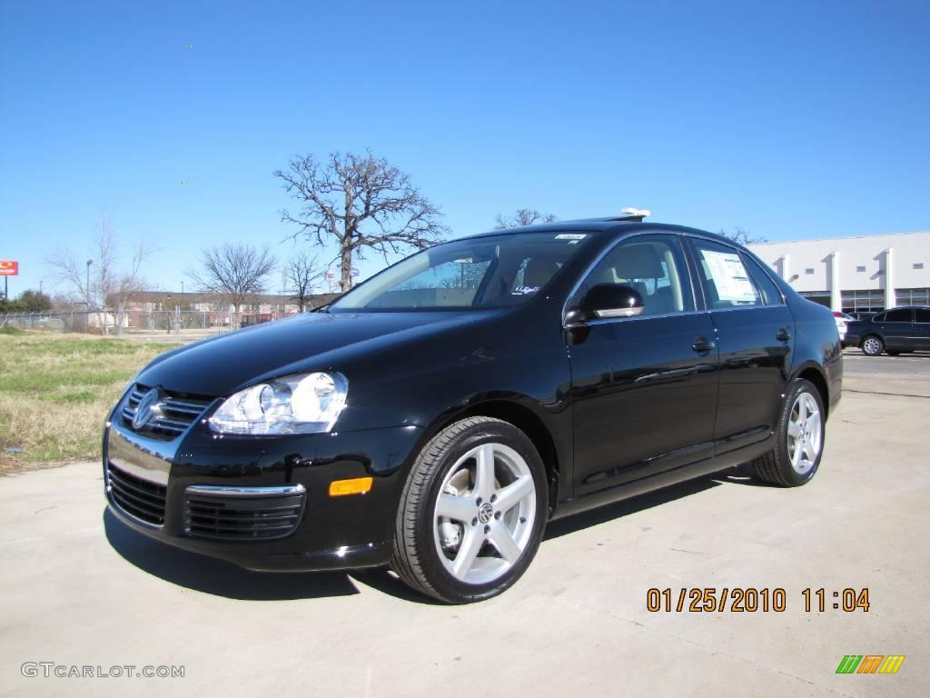 2010 Jetta TDI Sedan - Black / Cornsilk Beige photo #1