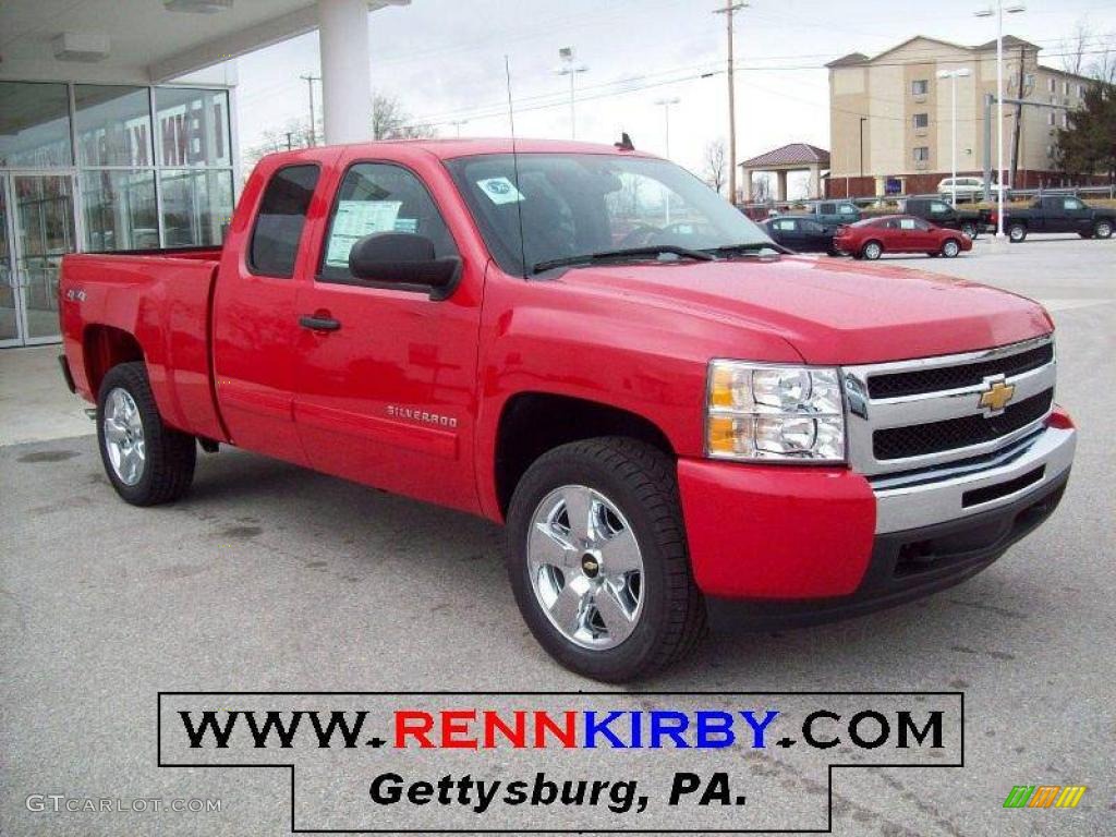 2010 Silverado 1500 LT Extended Cab 4x4 - Victory Red / Ebony photo #1