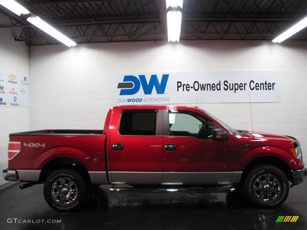 2010 F150 XLT SuperCrew 4x4 - Vermillion Red / Tan photo #6