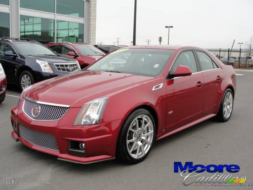 2009 CTS -V Sedan - Crystal Red / Light Titanium/Ebony photo #2