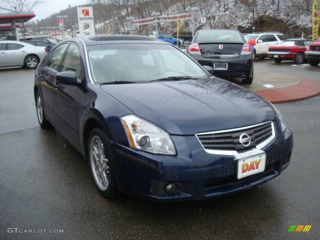 2008 Maxima 3.5 SL - Majestic Blue Metallic / Cafe Latte photo #5