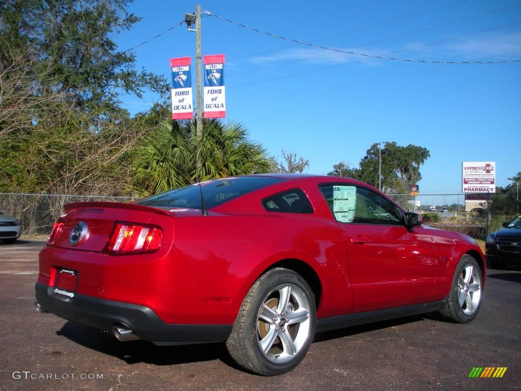 2010 Mustang GT Premium Coupe - Red Candy Metallic / Charcoal Black photo #3