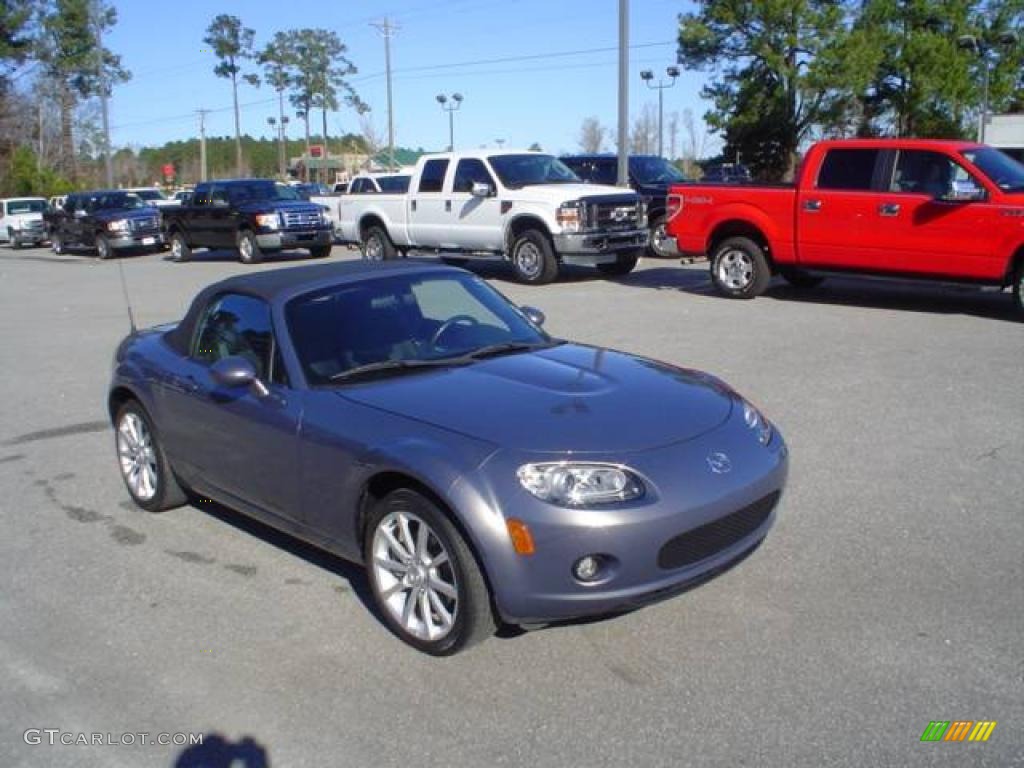 2007 MX-5 Miata Grand Touring Roadster - Galaxy Gray Mica / Black photo #3