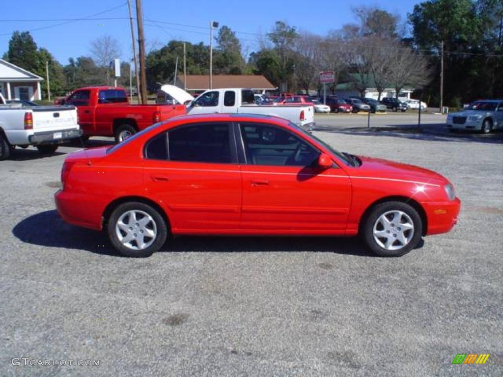 2004 Elantra GLS Sedan - Rally Red / Gray photo #4