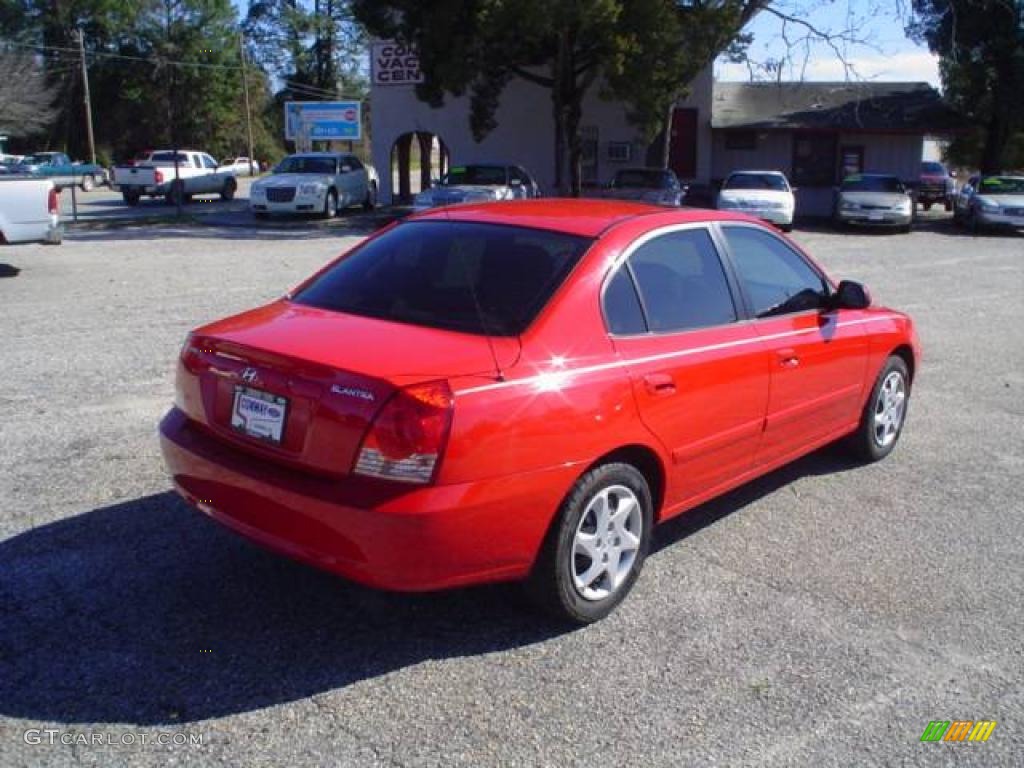 2004 Elantra GLS Sedan - Rally Red / Gray photo #5