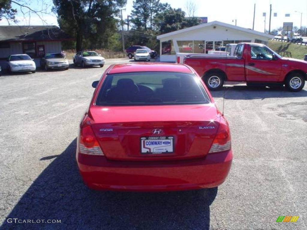 2004 Elantra GLS Sedan - Rally Red / Gray photo #6