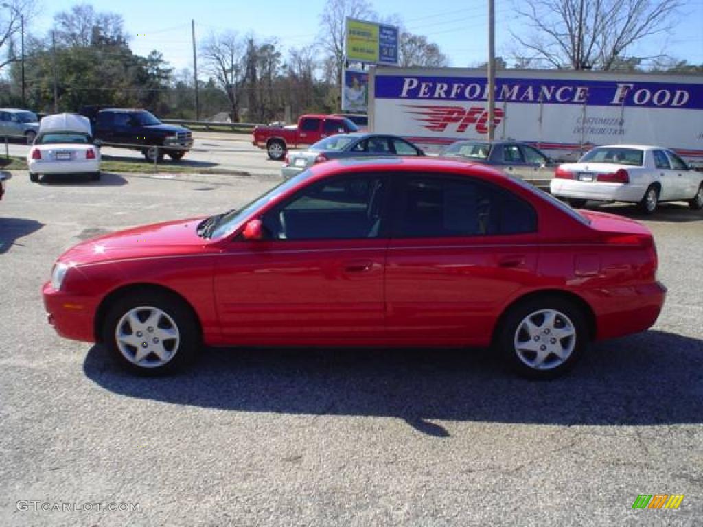 2004 Elantra GLS Sedan - Rally Red / Gray photo #8
