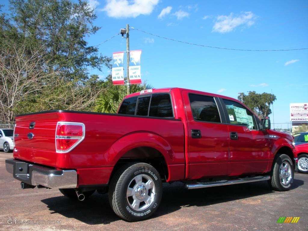 2010 F150 XLT SuperCrew - Vermillion Red / Tan photo #3